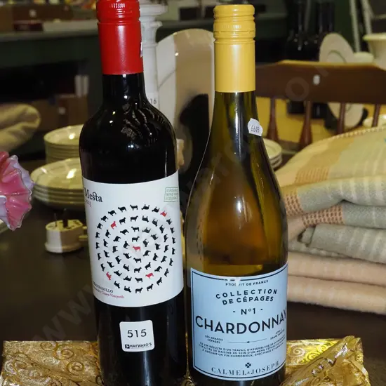 2x ottles of wine; Mesta Tempranillo 2023, Calmel Joseph chardonny 2024