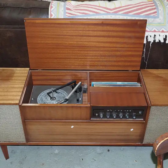 Philips radiogram with LPs