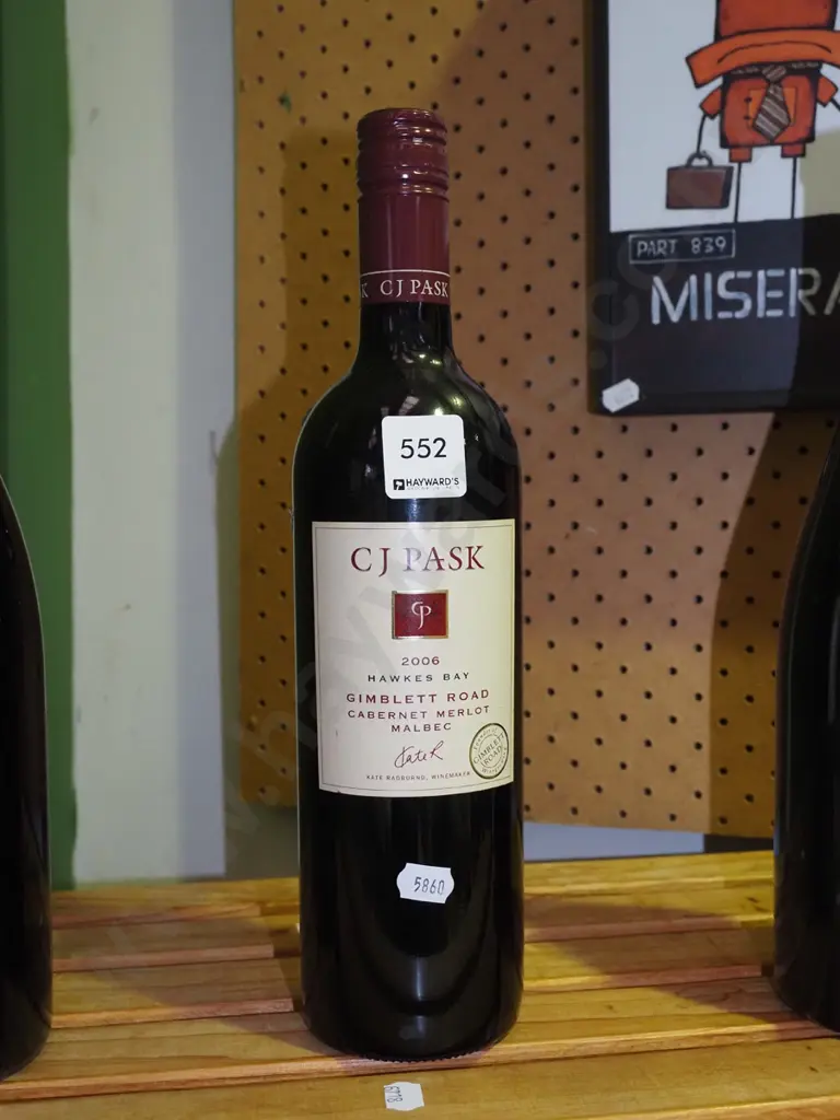 1x bottle of CJ Pask cabernet merlot malbec 2006 Image 1++