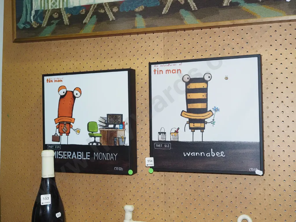 2x Tin Man prints - green dots Image 1++