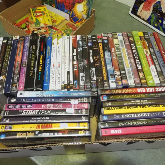box of DVDs