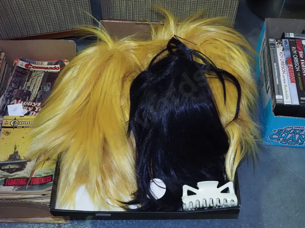 box of novelty wigs Image 1++