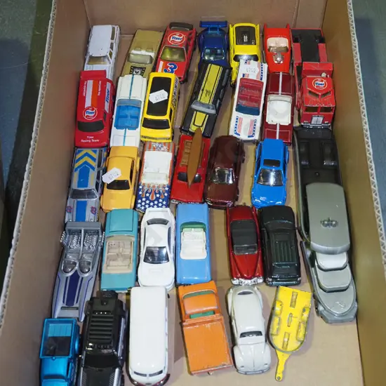 box of model vehicles