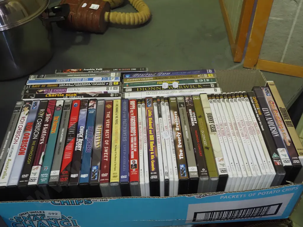 box of music DVDs Image 1++