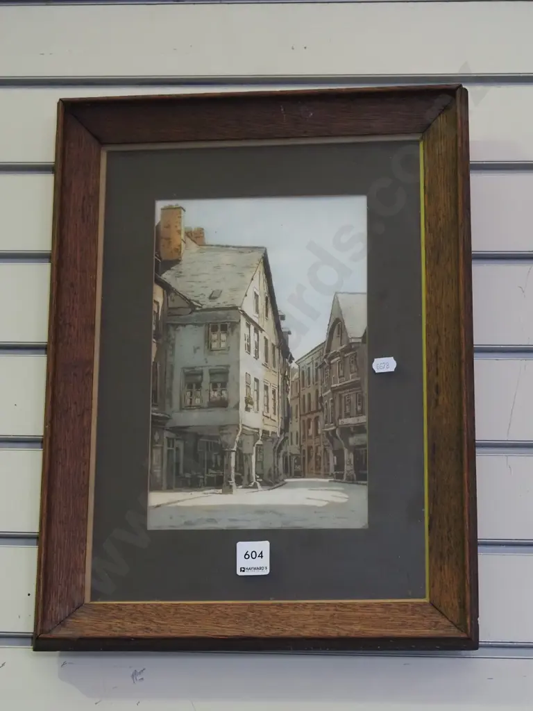 framed watercolour - street scene Image 1++
