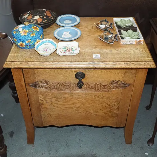 oak drop front chest H530 W530 D350