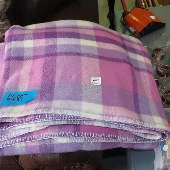 checked woollen blanket