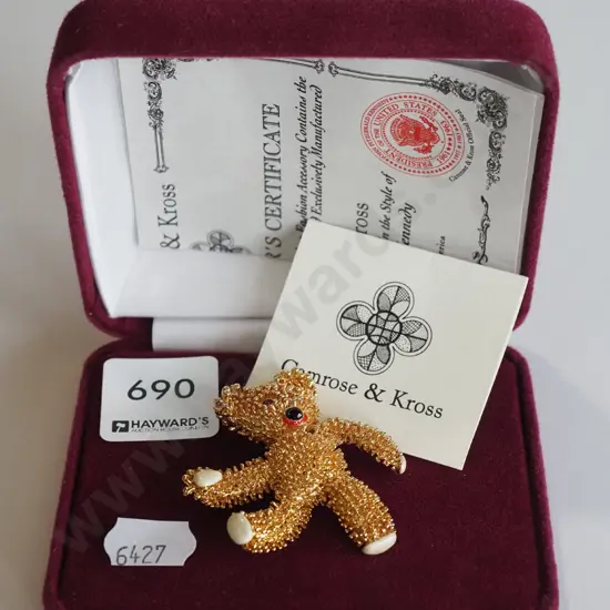 Camrose and Kross teddy bear brooch