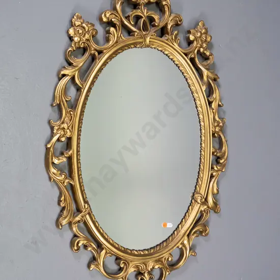 oval gilt framed mirror H-870 W-540