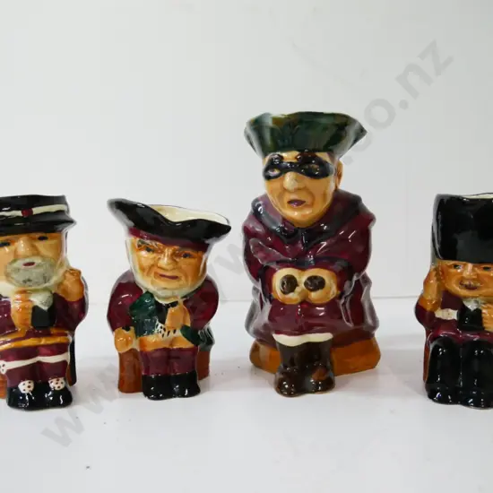 4 Shorter & Sons toby jugs - some interior staining & crazing. Largest is H-160