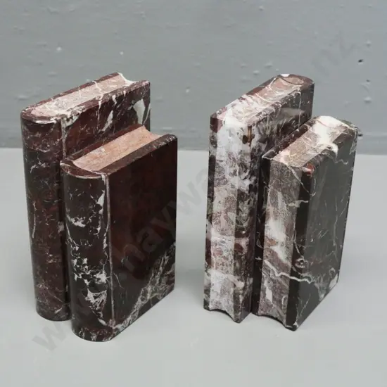 pair of marble book-shaped book-ends H-140