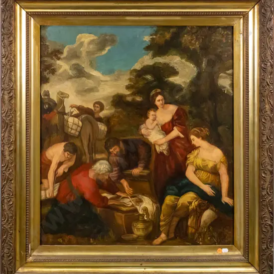 framed oil -  religious scene - gifts for baby Jesus H-620 W-520