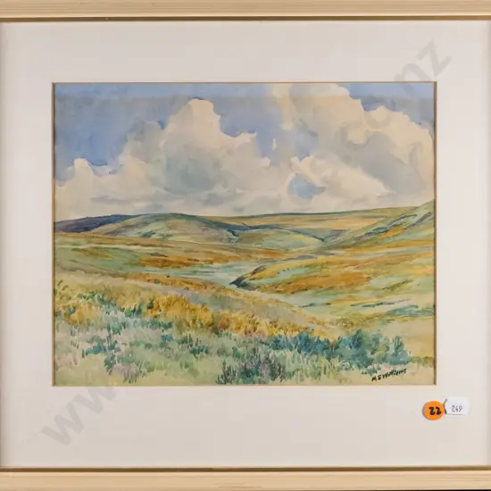 MS Williams - framed watercolour - landscape H-220 W-270