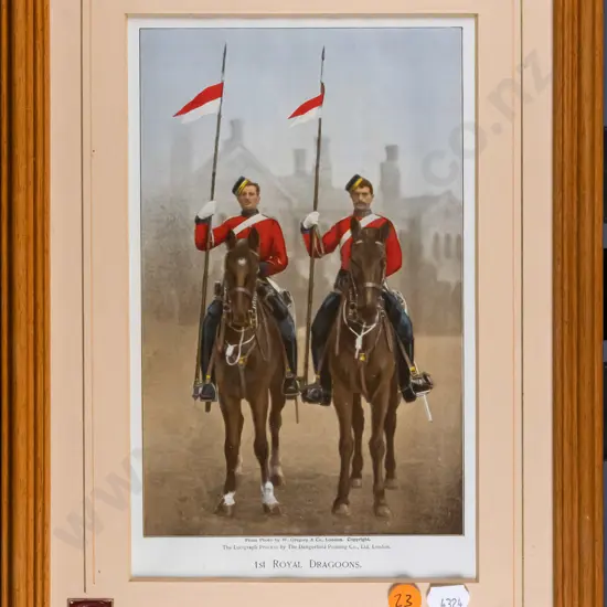 framed 1st Royal Dragoons print H-230 W-140