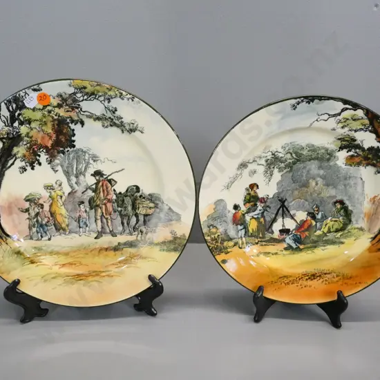 2 Royal Doulton Gypsies plates, larger is D-260