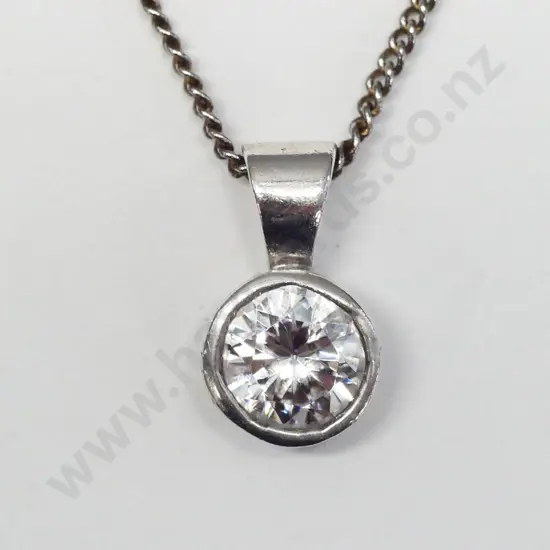 silver & cz pendant stamped 925