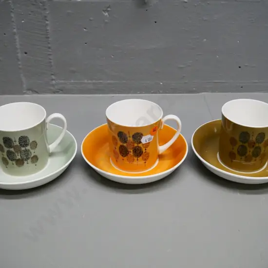 3 Susie Cooper coffee cups & saucers