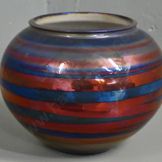John Green New Zealand studio pottery lustre glaze vase H-180 Diameter 240 at widest - small glaze flake to rim
