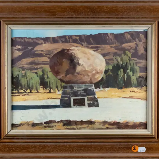 Charlton Edgar - framed oil on canvas - "The Flynn Memorial" H-220 W-290