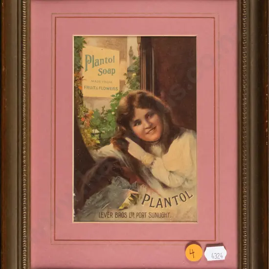 framed vintage advertising print - Plantol H-150 W-100