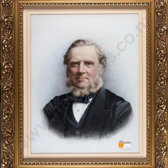 gilt framed hand coloured photograph - portrait H-330 W-250