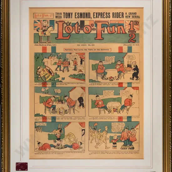 framed Lot O' Fun 1914 comic comic page H-360 W-260