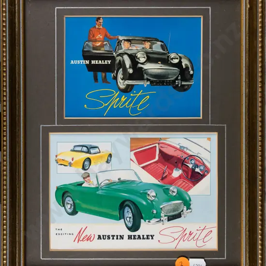 framed retro advertising prints - Austin Healey Sprite  H-230 W-160