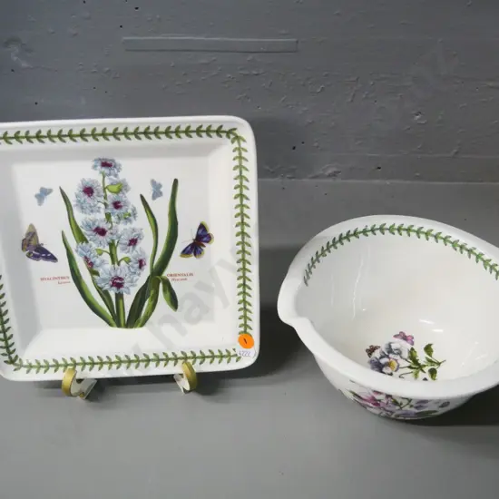 Portmeirion 'Botanic Garden' - square plate 215 x 215 and mixing bowl