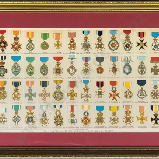 framed British & Foreign Orders of Chivalry & Crosses of Honour H-260 W-790