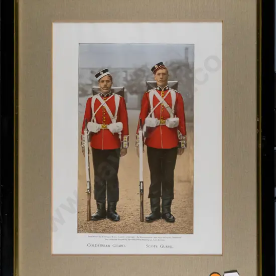 framed Coldstream and Scots Guards print H-230 W-130