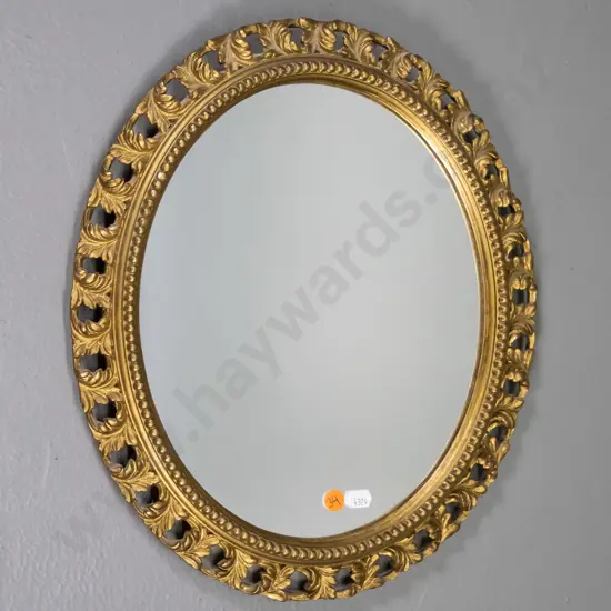 gilt framed wall mirror H-380 W-330