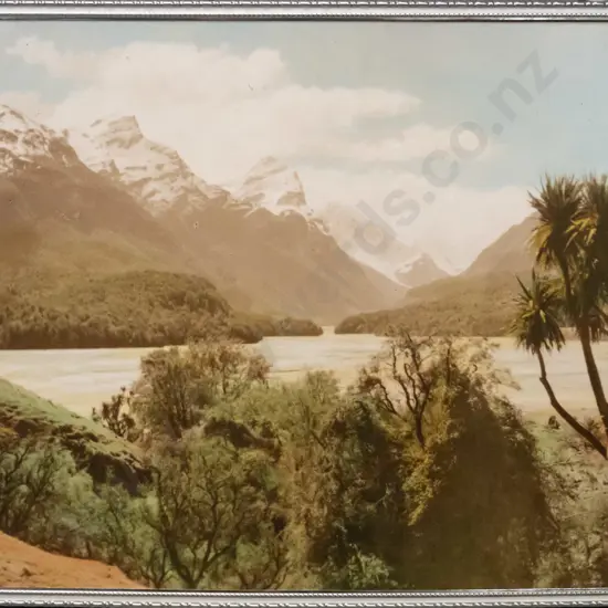 framed hand-coloured George Chance photo circa 1947-48 according to note - no glass. H-200 W-260