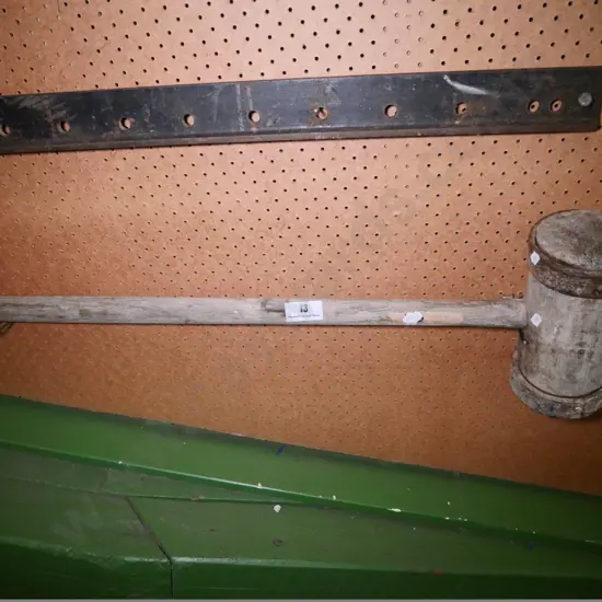 vintage wooden sledge hammer