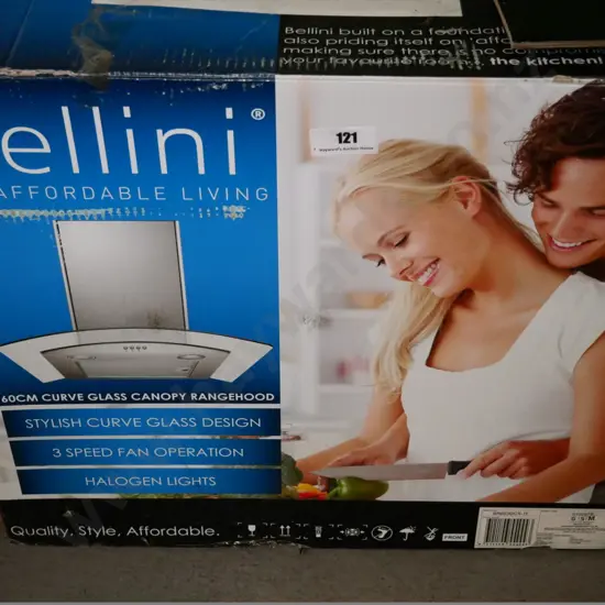 as-new Bellini curved glass range hood