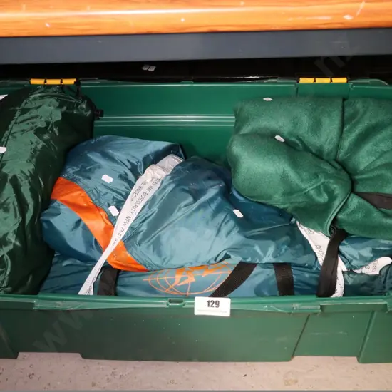 camping tent in black plastic tub - as is, no returns