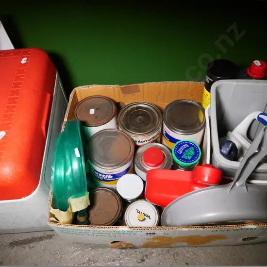 chilly bin, soaker hose, varnish, etc