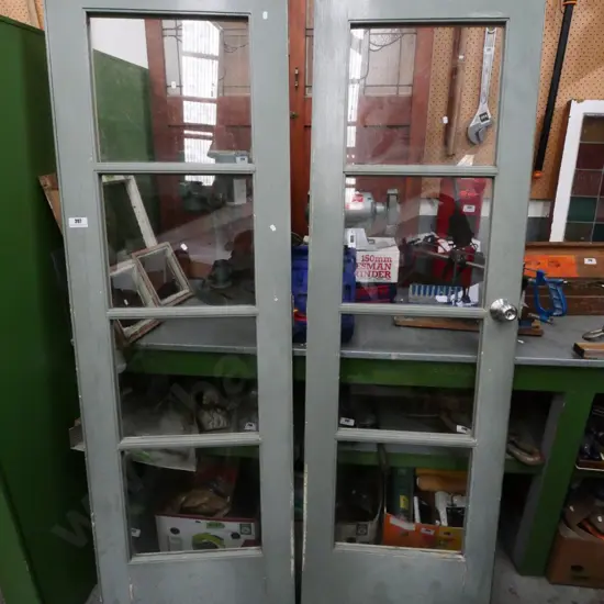 pair of 4-pane French doors - each H-1990 W-620