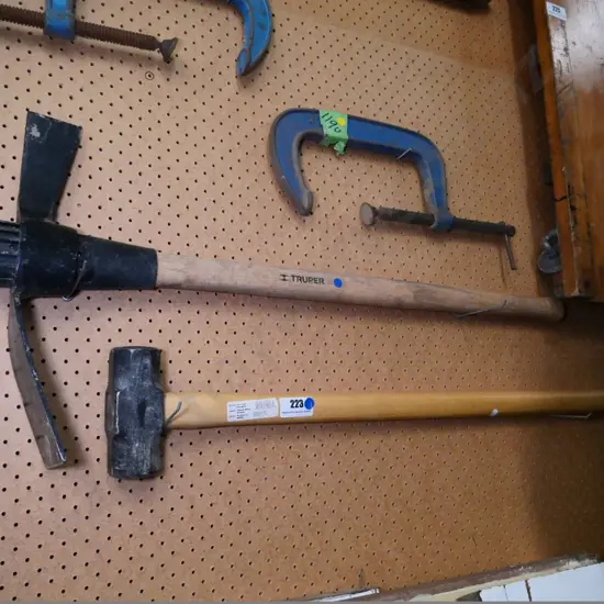 sledge-hammer and large grubber - blue dots