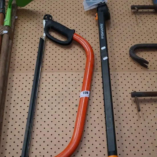 Fiskars pole pruner and a pruning saw