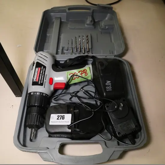 cased Predator 18v cordless drill
