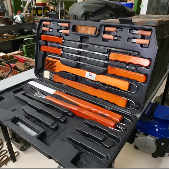 cased barbecue tools