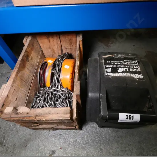 electric winch and endless chain