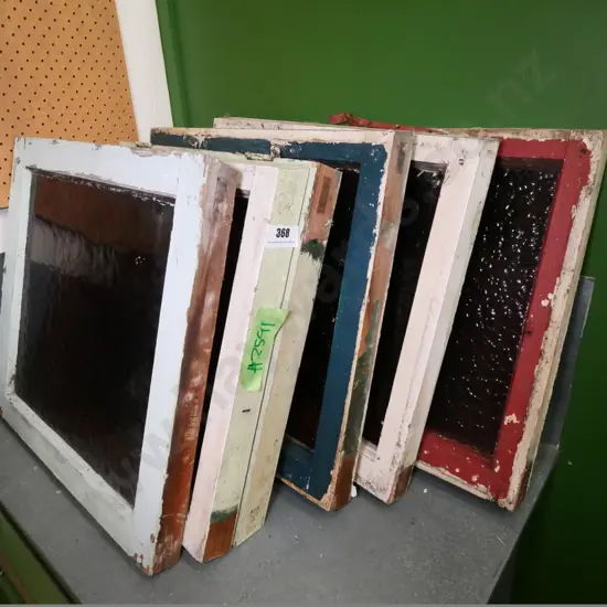 6 purple mottled glass windows - each H-535 W-500