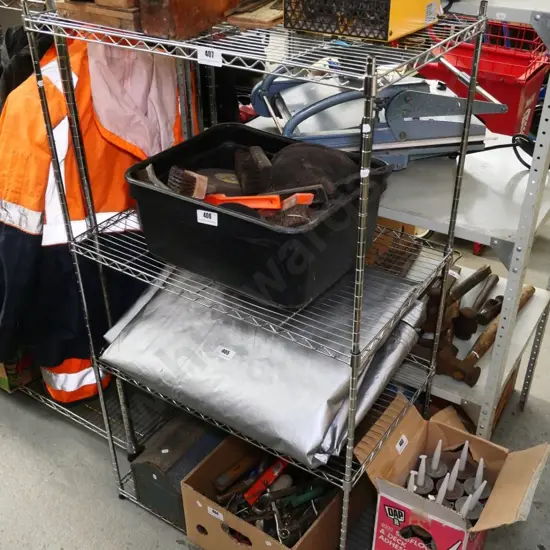 chrome metal shelf unit