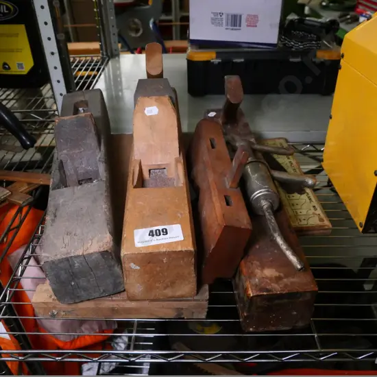 wooden hand planes, grease gun, etc.