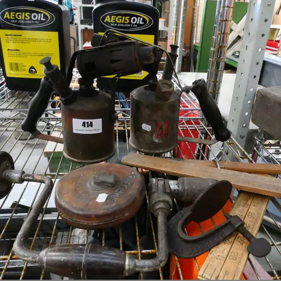 blowtorches, rulers, tape measure, etc.