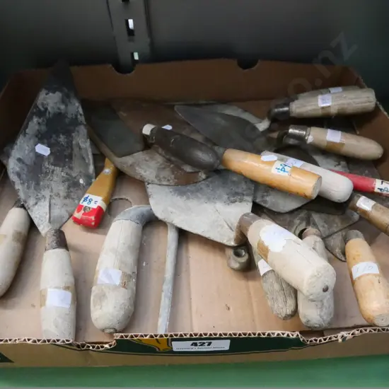 box of various trowels