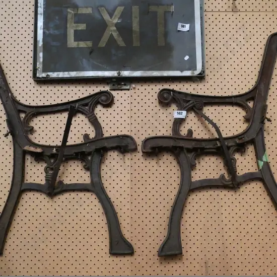 2 cast iron garden bench seat ends