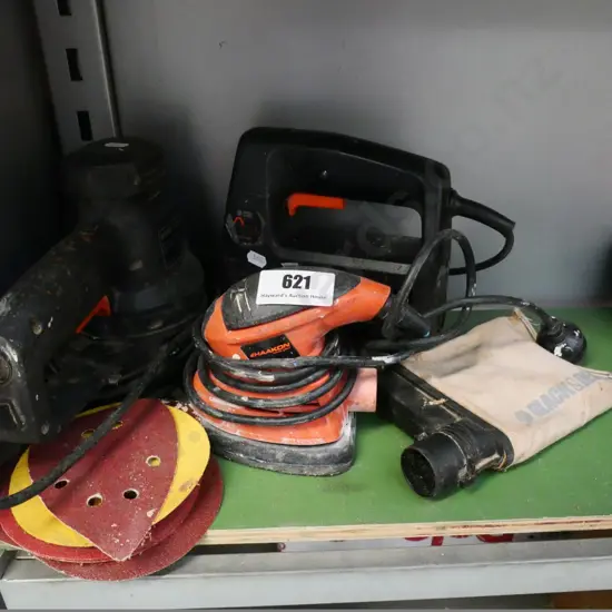 2 orbital sanders and a jigsaw