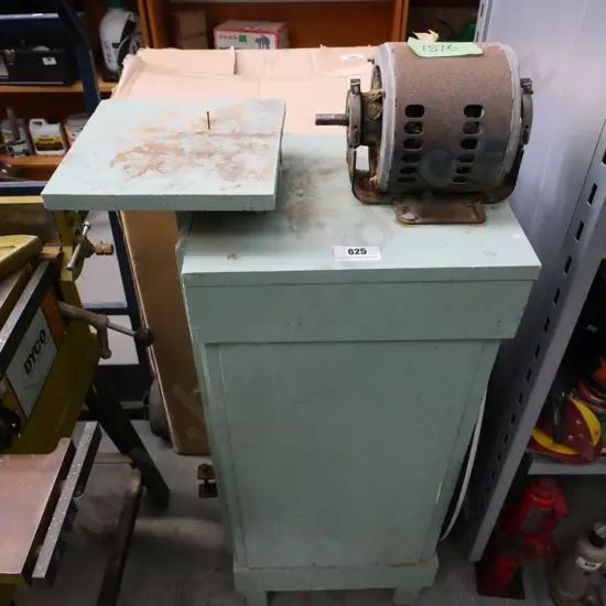 home-made sanding or grinding station with electric motor